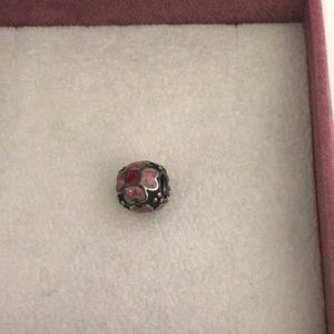 Pink flower pandora charm